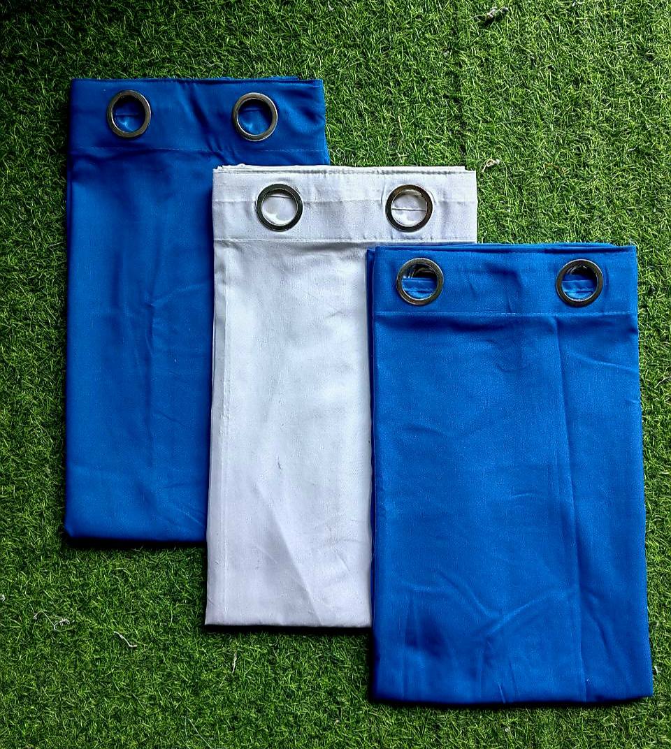 Plain Blue 3in1 Curtain
