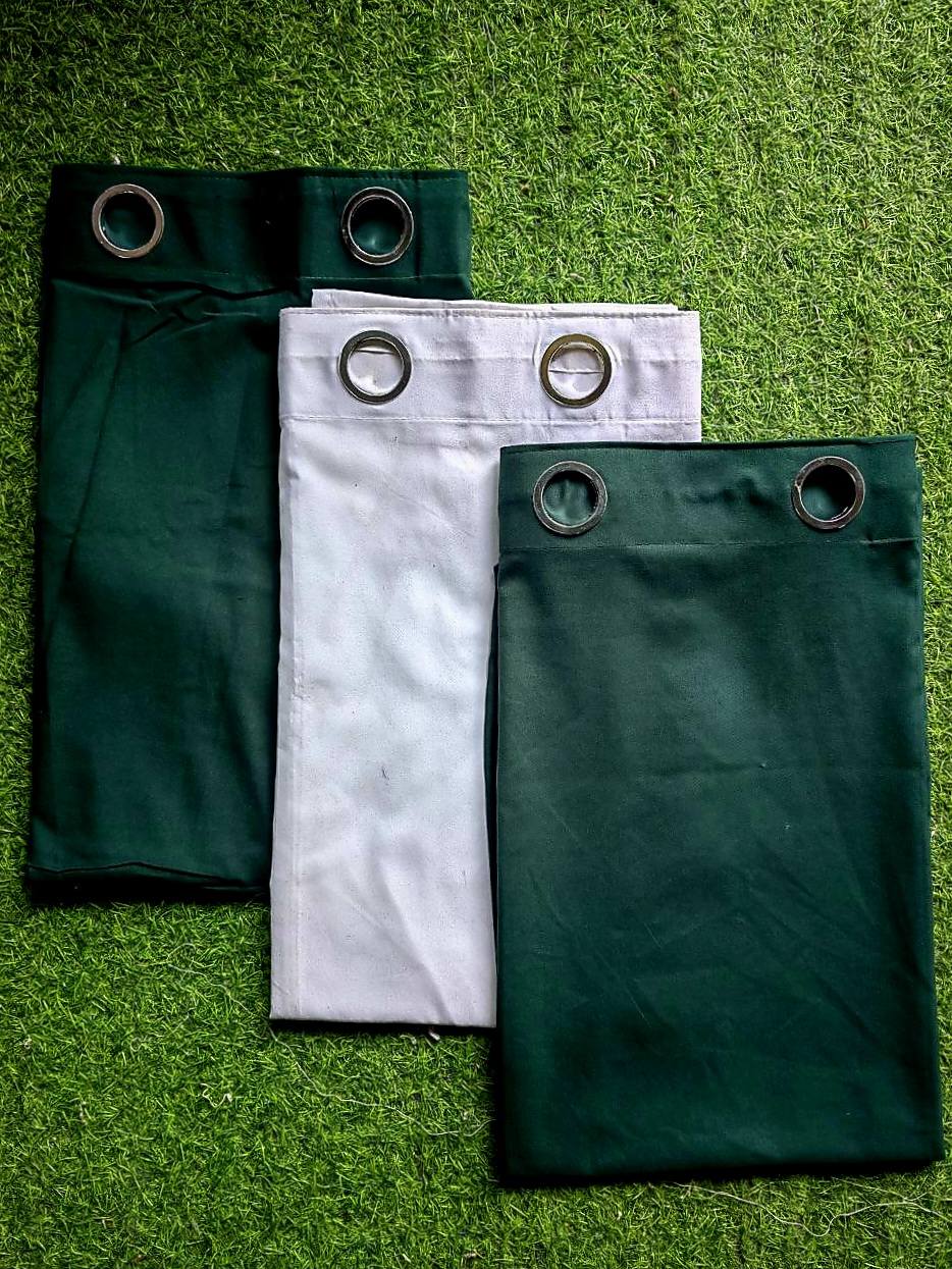 Plain Dark Green 3in1 Curtain