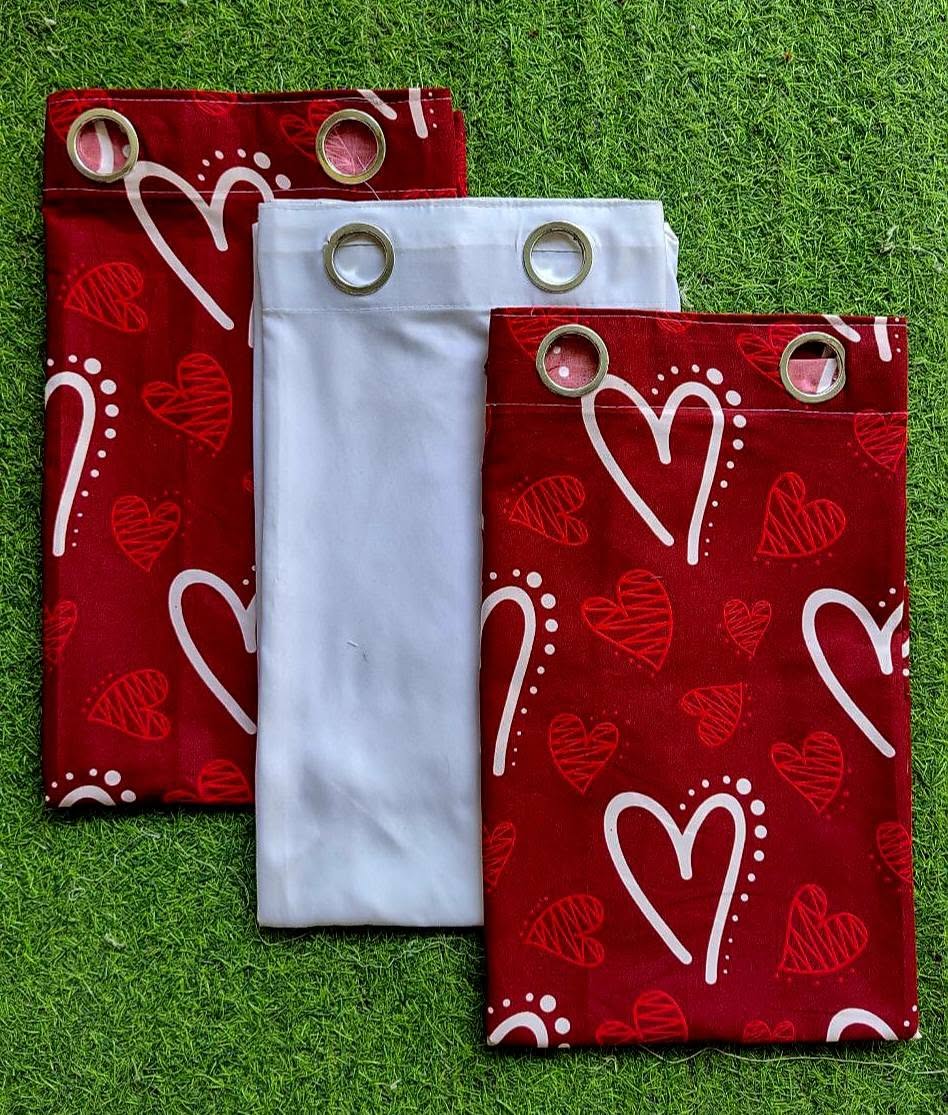 Heart Red 3in1 Curtain